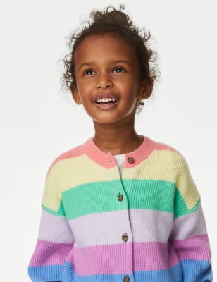 Rainbow Knitted Cardigan (2-8 Yrs), M&S Collection