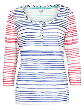 Rainbow Striped Burnout T-Shirt Image 2 of 6
