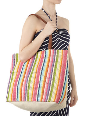 Rainbow Striped Shopper Bag Image 2 of 5