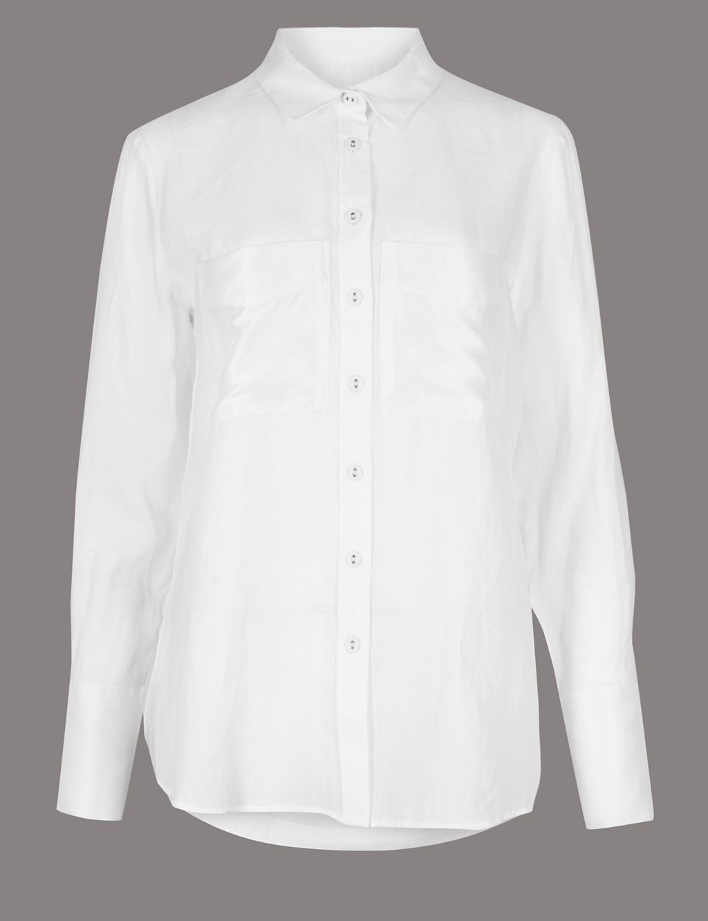 Ramie Pocket Detail Long Sleeve Shirt 1 of 5