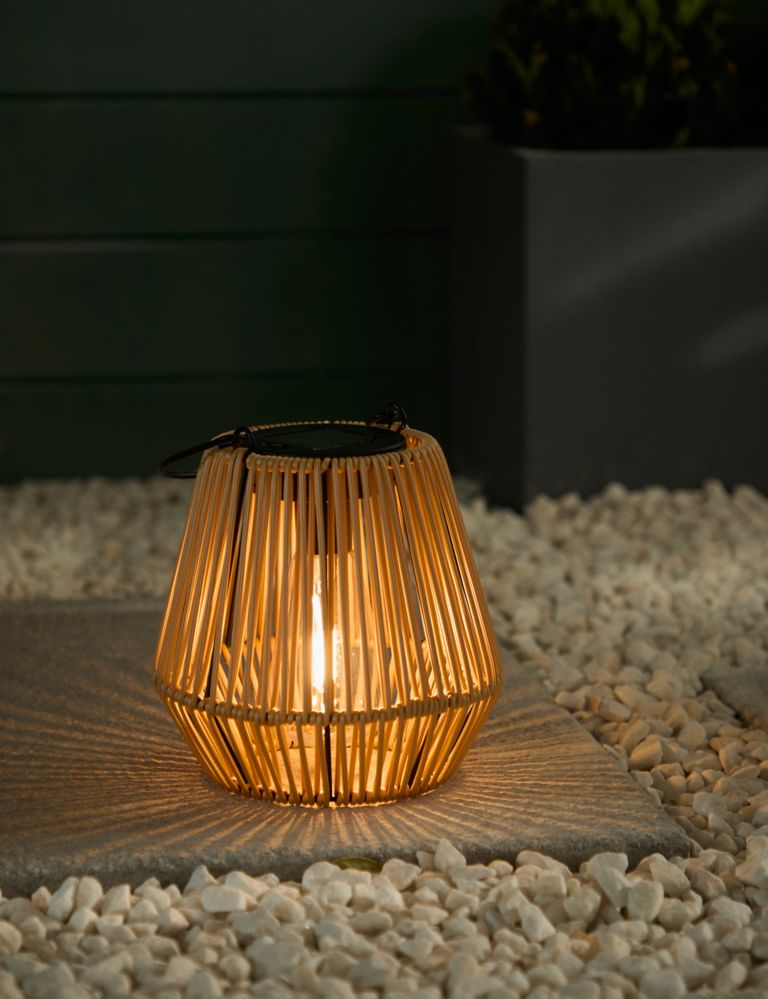 Rattan Effect Outdoor Solar Table Lamp 1 of 4