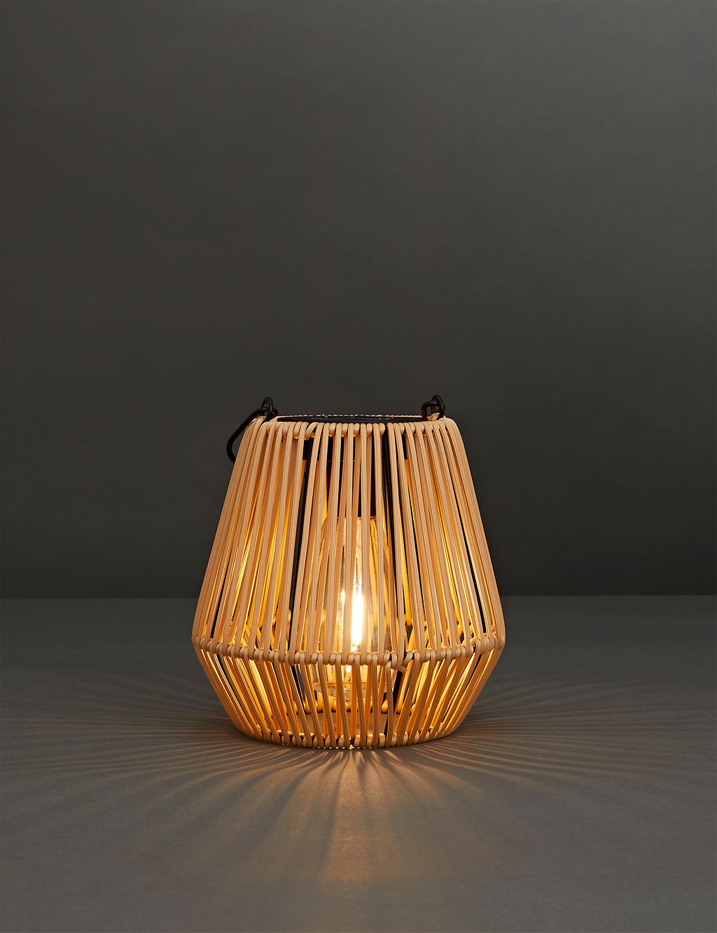 Rattan Effect Outdoor Solar Table Lamp 1 of 4