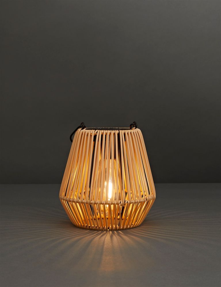 Rattan Effect Outdoor Solar Table Lamp 2 of 4