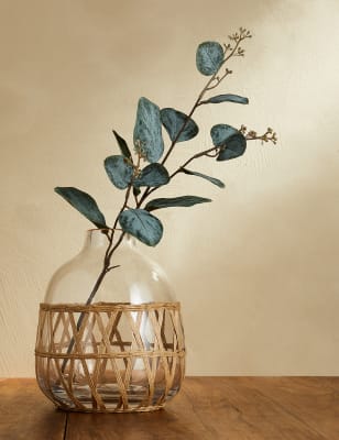Rattan Glass Vase Image 2 of 6