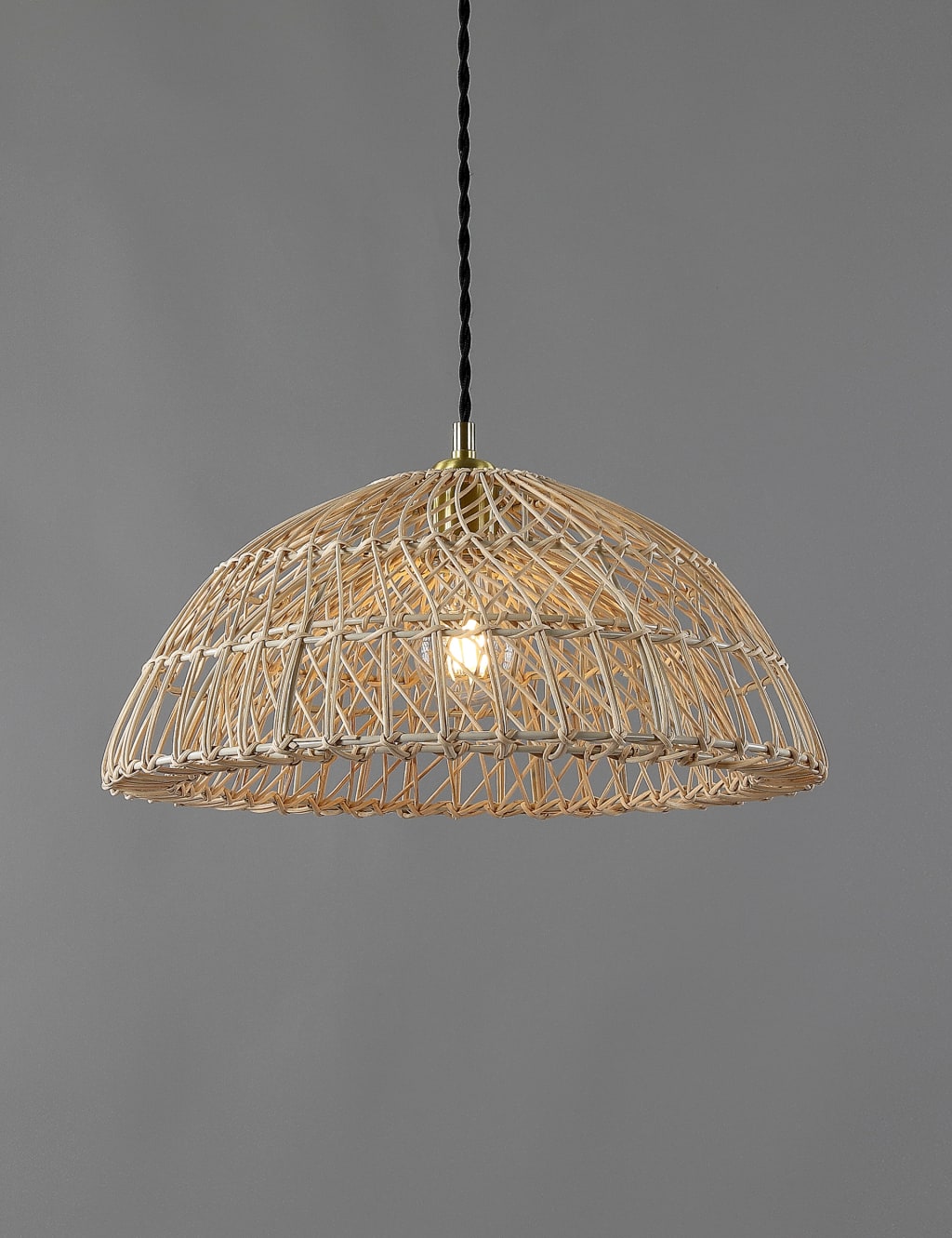 Wicker Light Shade Rattan Pendant Lamp Shade - Natural Wicker Hanging ...