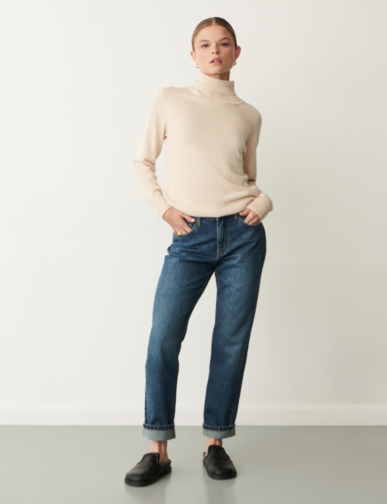 Rayon Blend Roll Neck Relaxed Jumper 2 of 4
