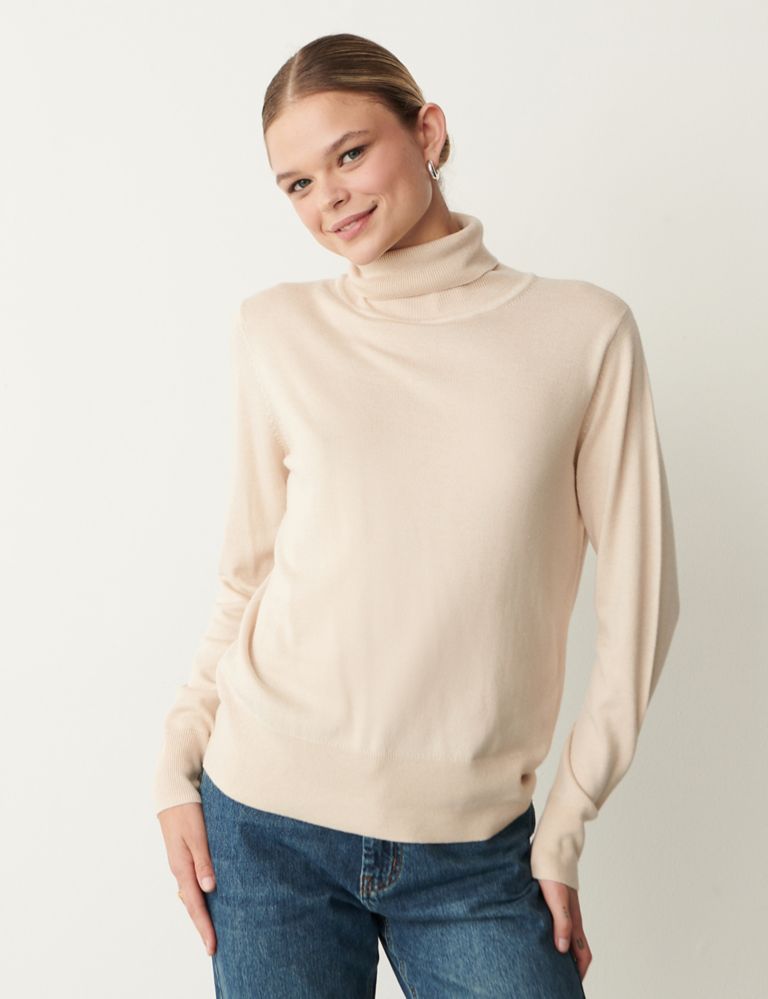 Rayon Blend Roll Neck Relaxed Jumper 4 of 4