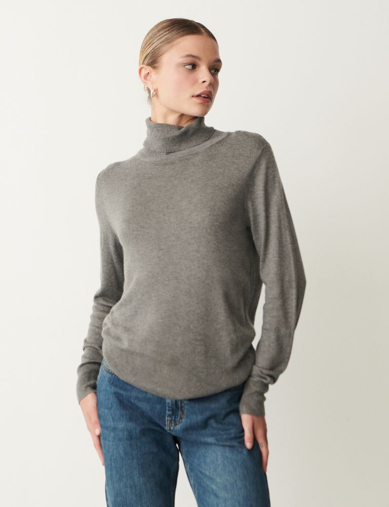 Rayon Blend Roll Neck Relaxed Jumper 4 of 4