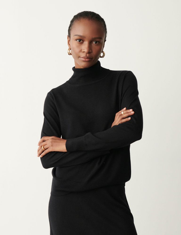 Rayon Blend Roll Neck Relaxed Jumper 2 of 4