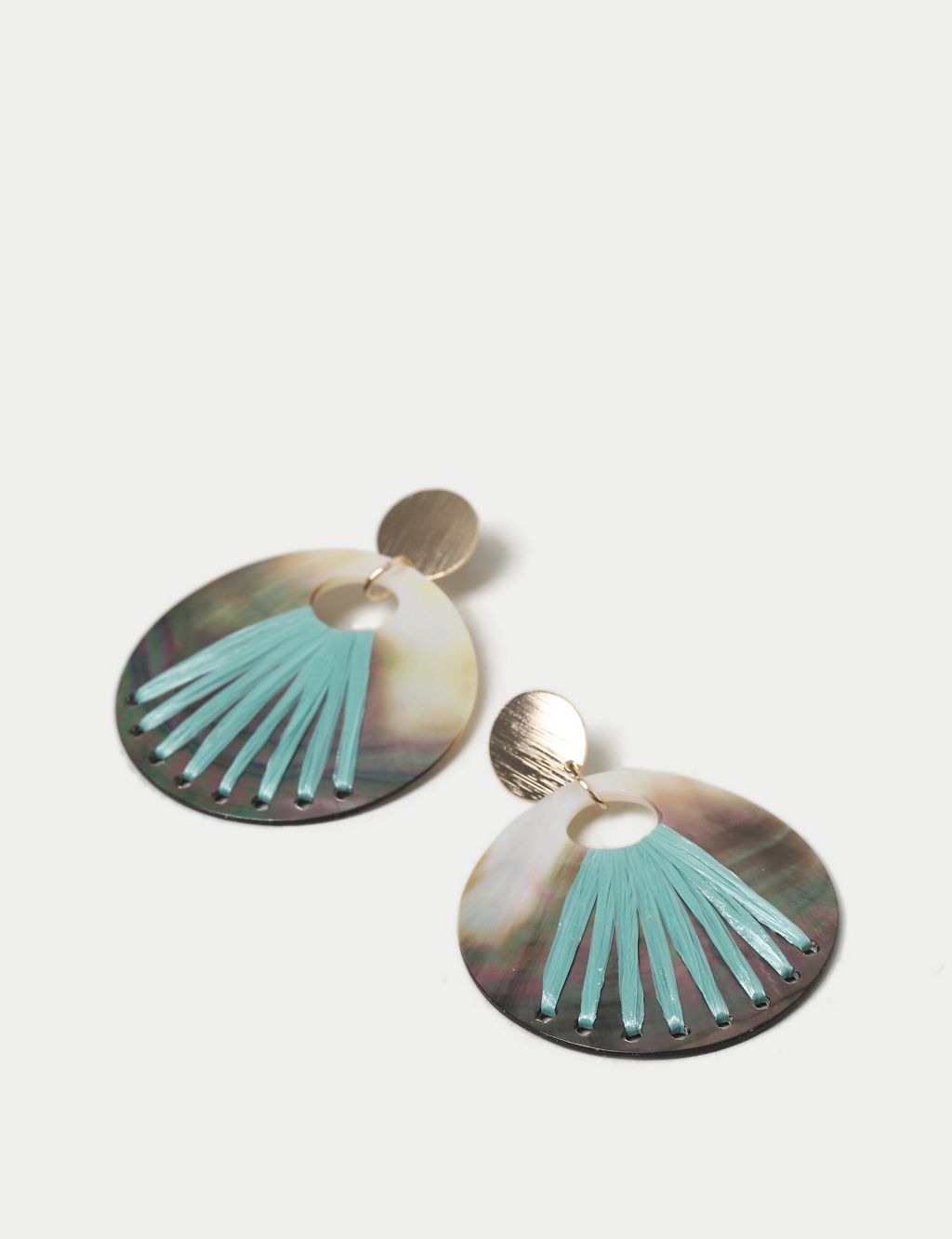 Real Shell Large Disc Earrings 2 of 2