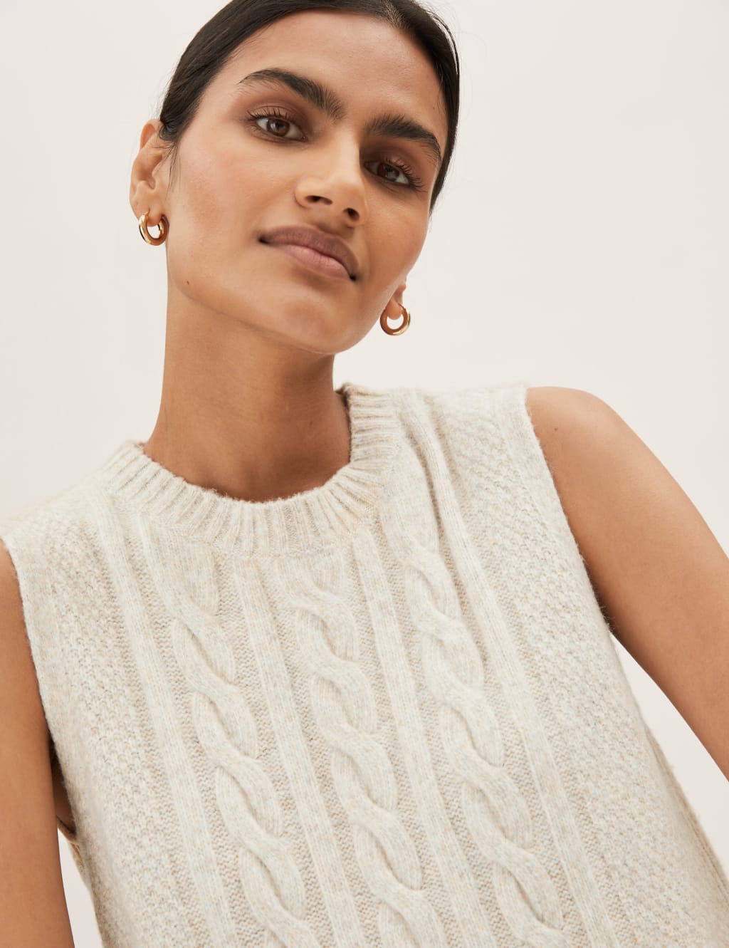 Recycled Blend Cable Knit Knitted Jumper M&S Collection M&S