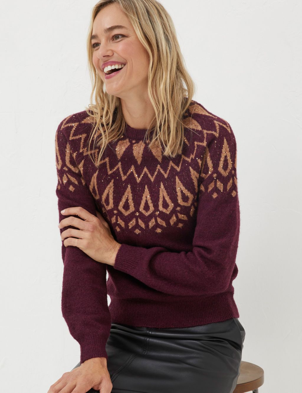 Recycled Blend Sparkly Fair Isle Jumper | FatFace | M&S