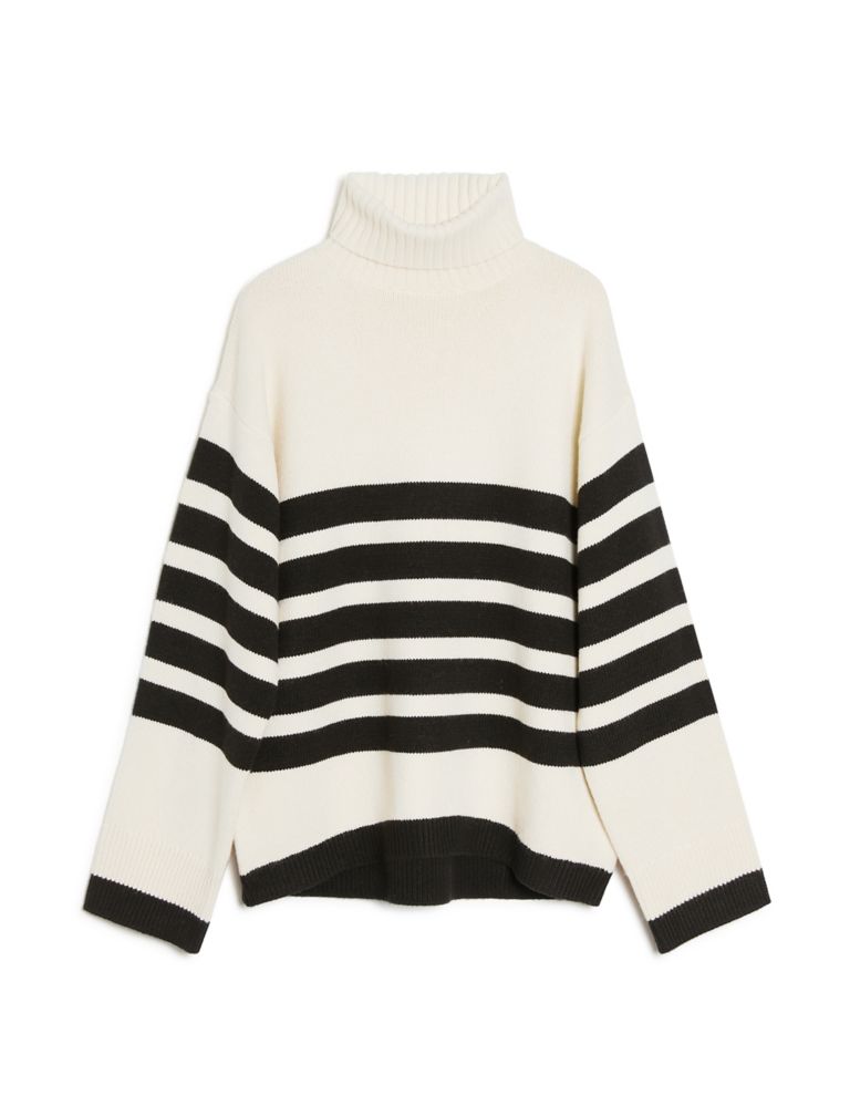 Recycled Blend Striped Roll Neck Jumper | Albaray | M&S