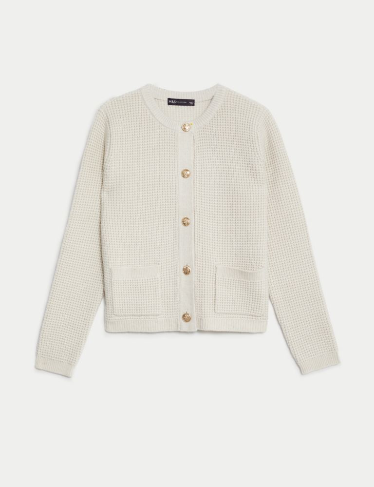 Recycled Blend Textured Button Front Cardigan | M&S Collection | M&S