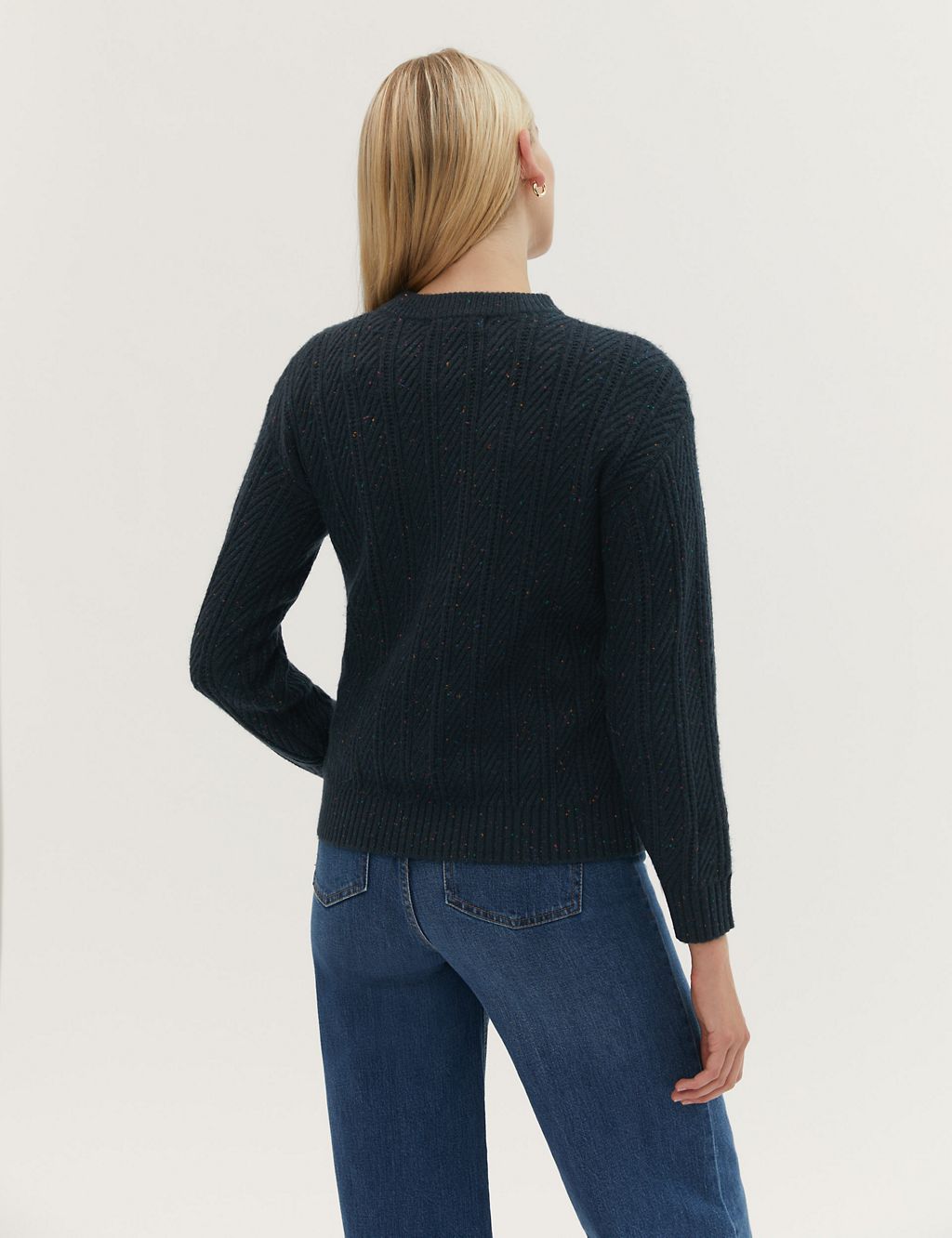 Recycled Blend Textured Crew Neck Jumper | M&S Collection | M&S
