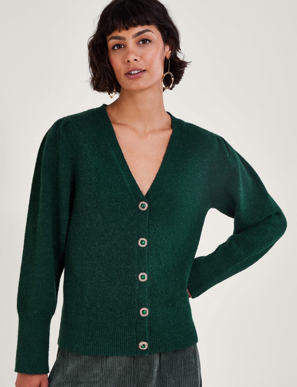 V neck button cardigan clearance