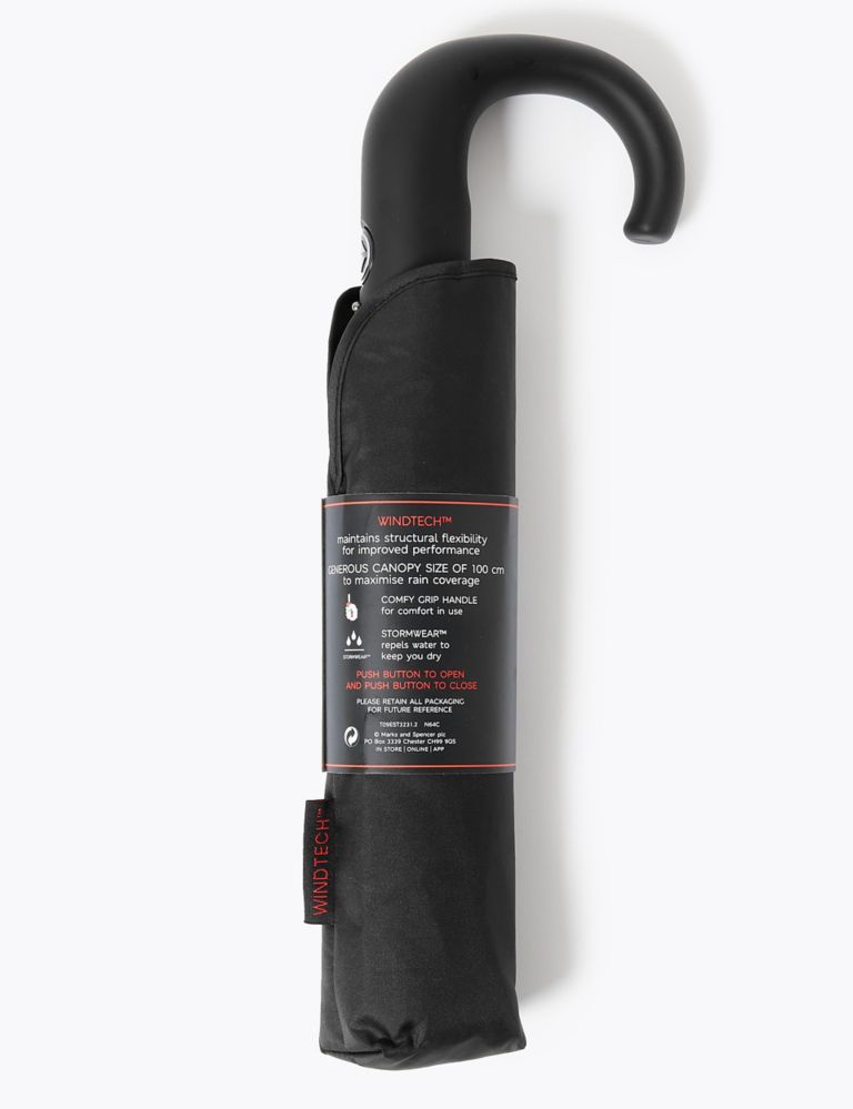 Recycled Polyester Crook Handle Umbrella with Windtech™ 5 of 5