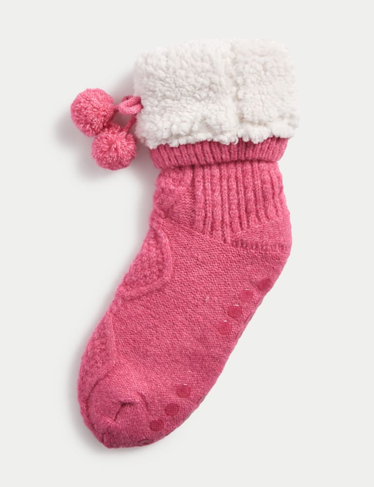Recycled Pom Pom Thermal Slipper Socks M S Collection M S