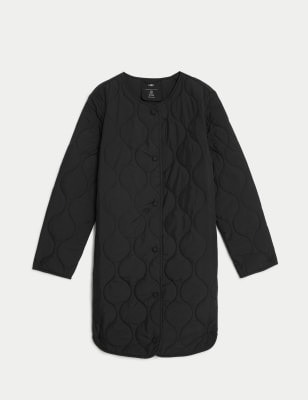 Recycled Quilted Collarless Puffer Jacket Image 2 of 6