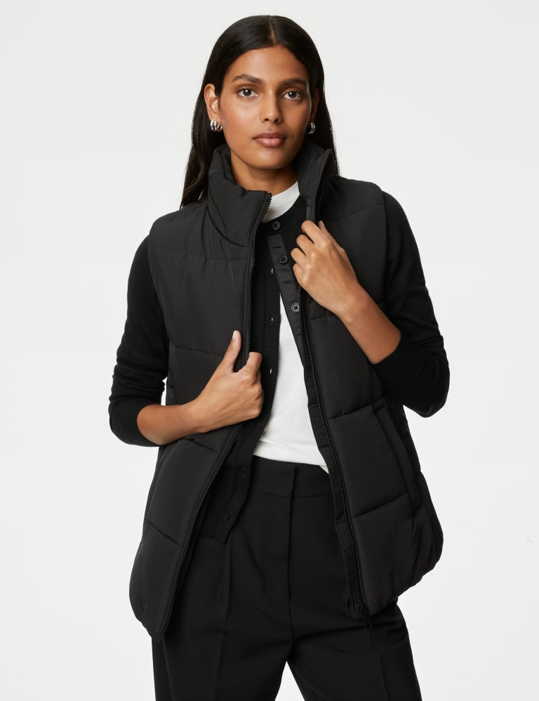 Womens black puffer gilet new arrivals