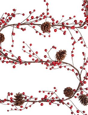 Red Berry Sprig Christmas Garland Image 2 of 3