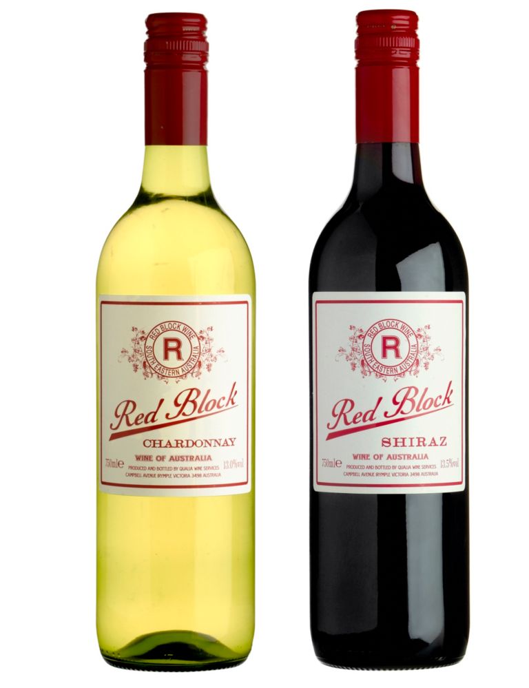 Red Block Australian Chardonnay & Shiraz Duo - Case of 6 1 of 1