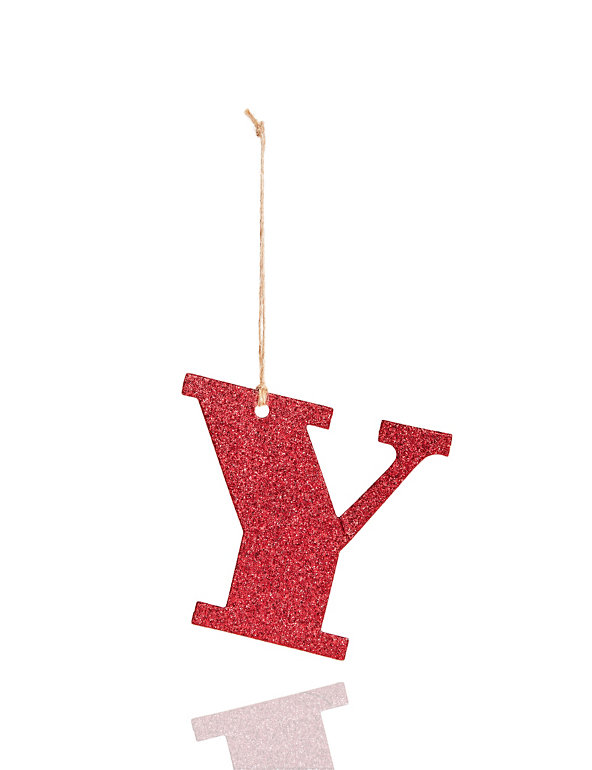 Red Glitter Y Letter Image 1 of 1