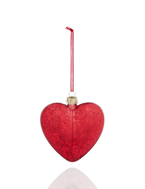 Red Vintage Heart Christmas Decoration Image 1 of 1
