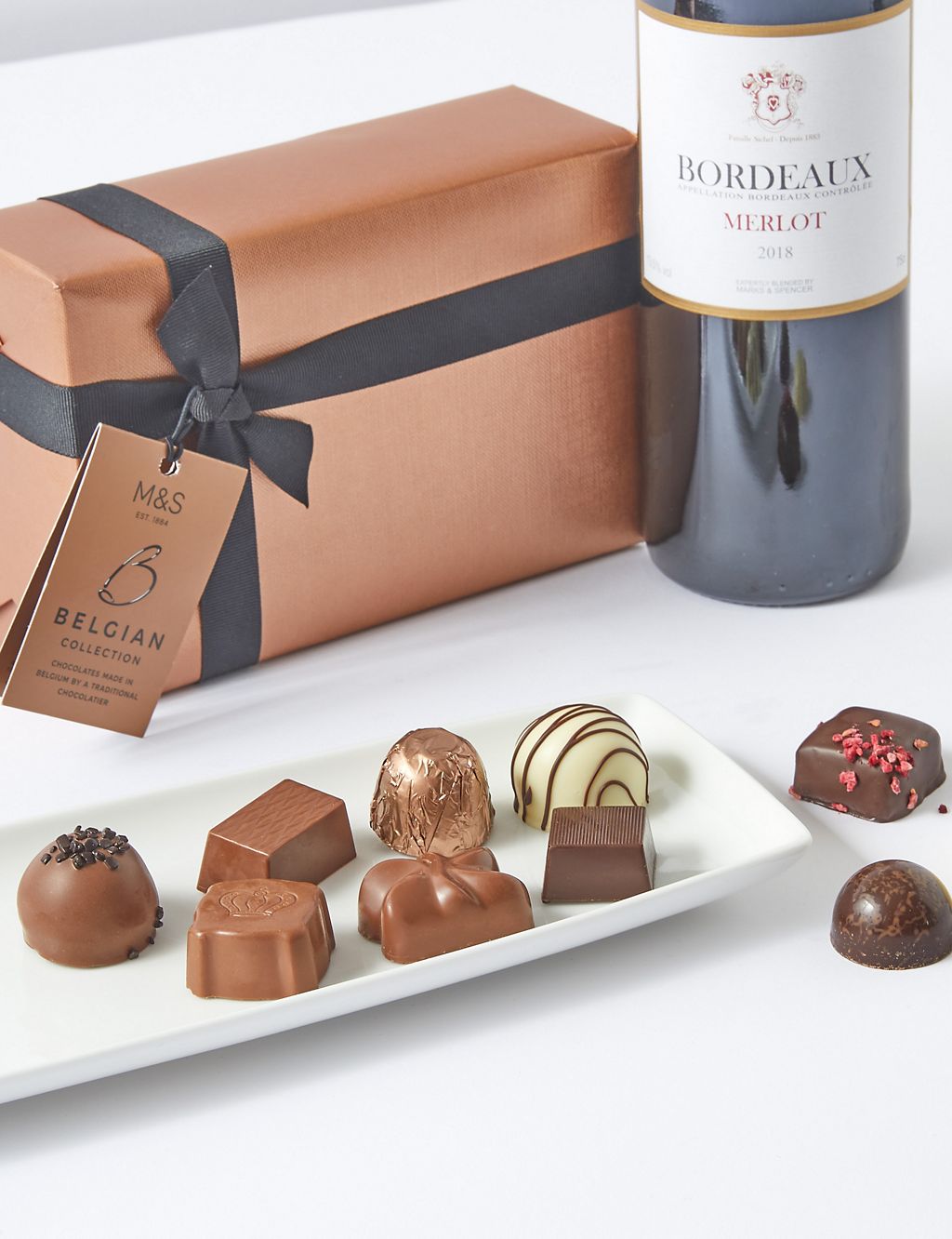 Red Wine & Belgian Chocolates Gift Selection 1 of 3