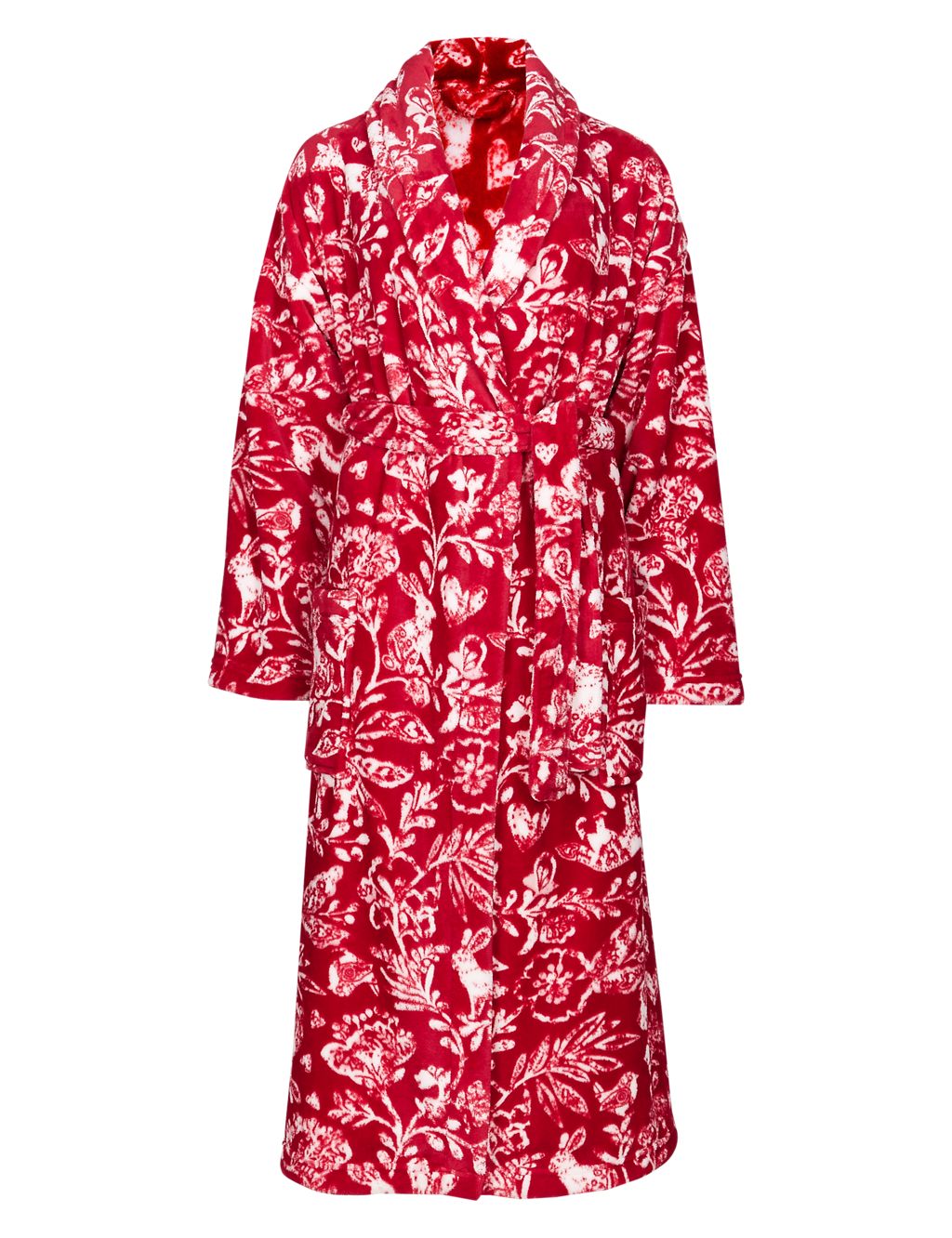 Red Woodland Print Shimmer Dressing Gown 4 of 7