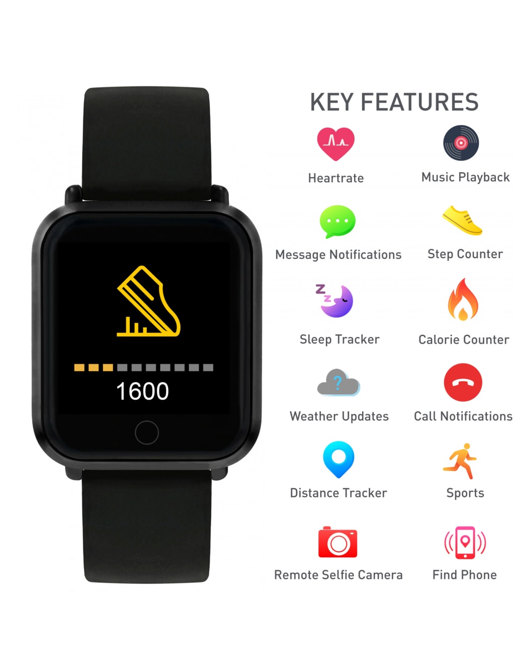 Reflex Active Black Smartwatch 1 of 5