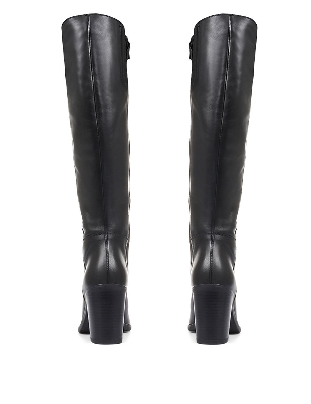 Regular Calf Leather Block Heel Pointed Knee High Boots 7 of 7