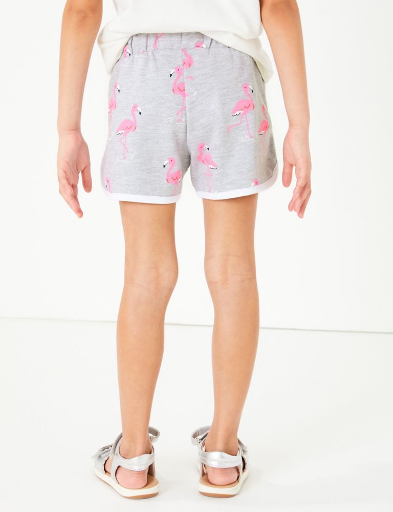 Regular Cotton Rich Flamingo Print Shorts (2-7 Yrs) 5 of 5