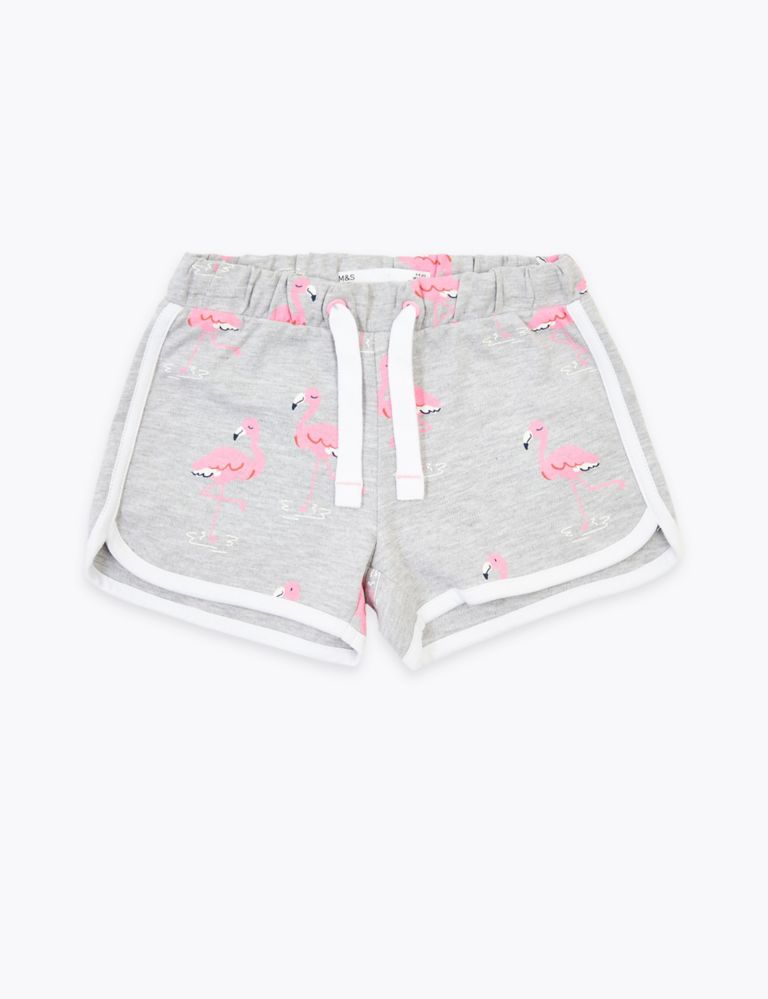 Regular Cotton Rich Flamingo Print Shorts (2-7 Yrs) 2 of 5