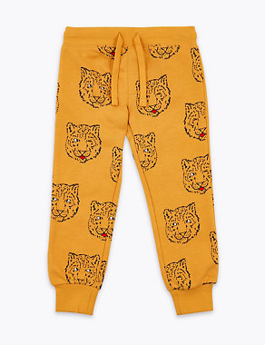 Regular Cotton Rich Tiger Face Joggers (2-7 Yrs) Image 2 of 5