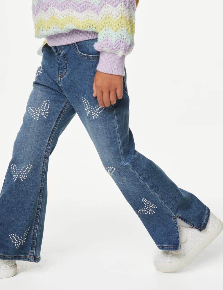 Bell bottom discount embroidered jeans