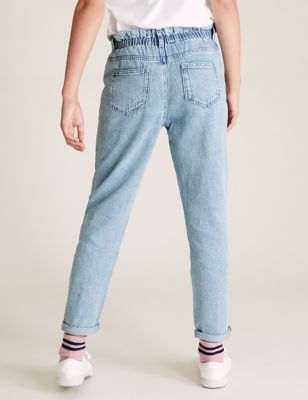 paperbag waist denim jeans