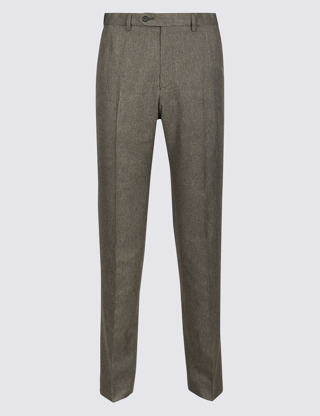 Regular Fit Checked Flat Front Trousers 1 of 4