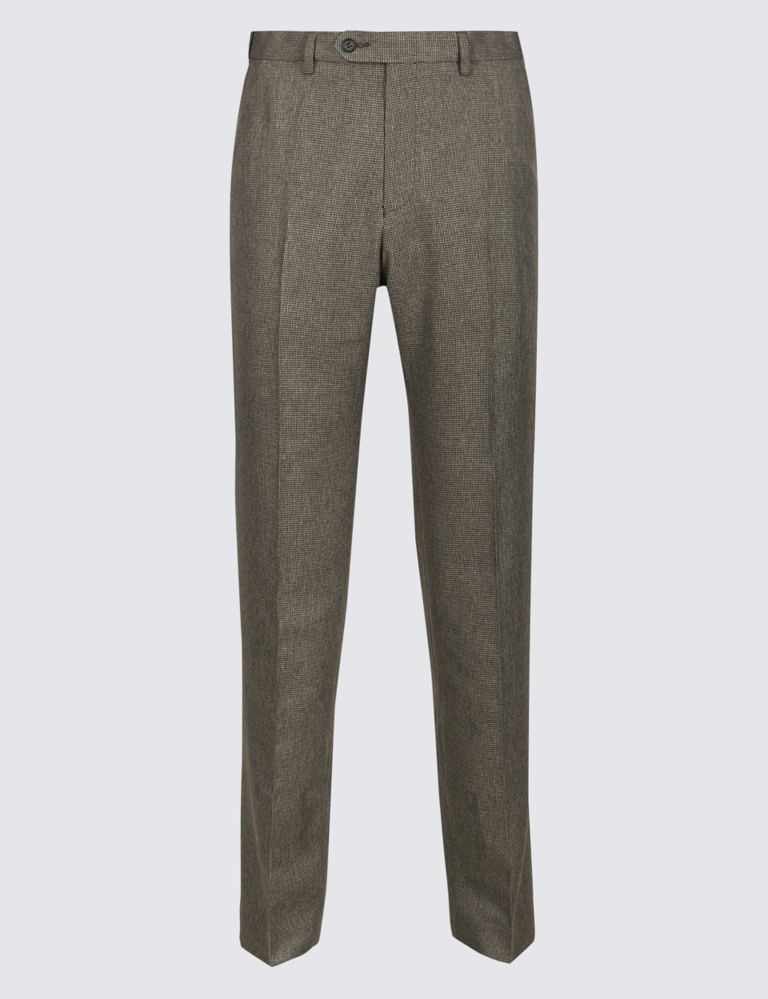 Regular Fit Checked Flat Front Trousers 2 of 4