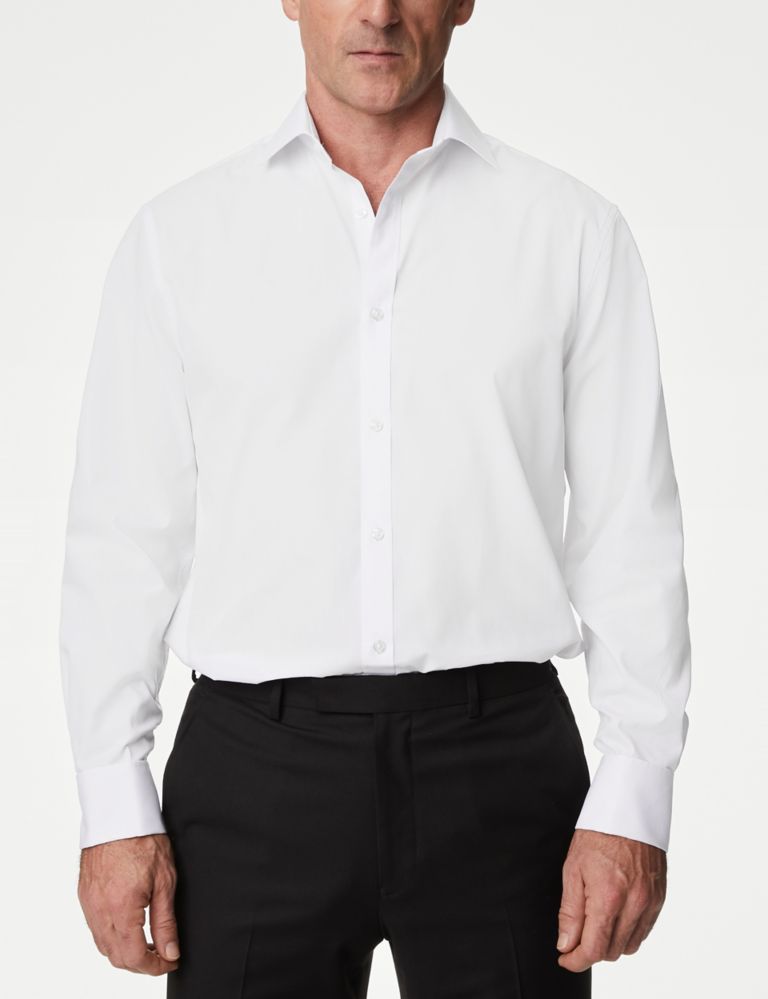 Regular Fit Cotton Blend Double Cuff Shirt 1 of 6