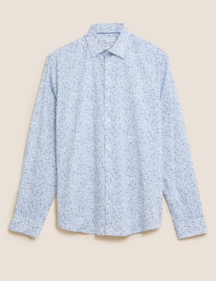 Regular Fit Cotton Rich Floral Shirt Image 2 of 6