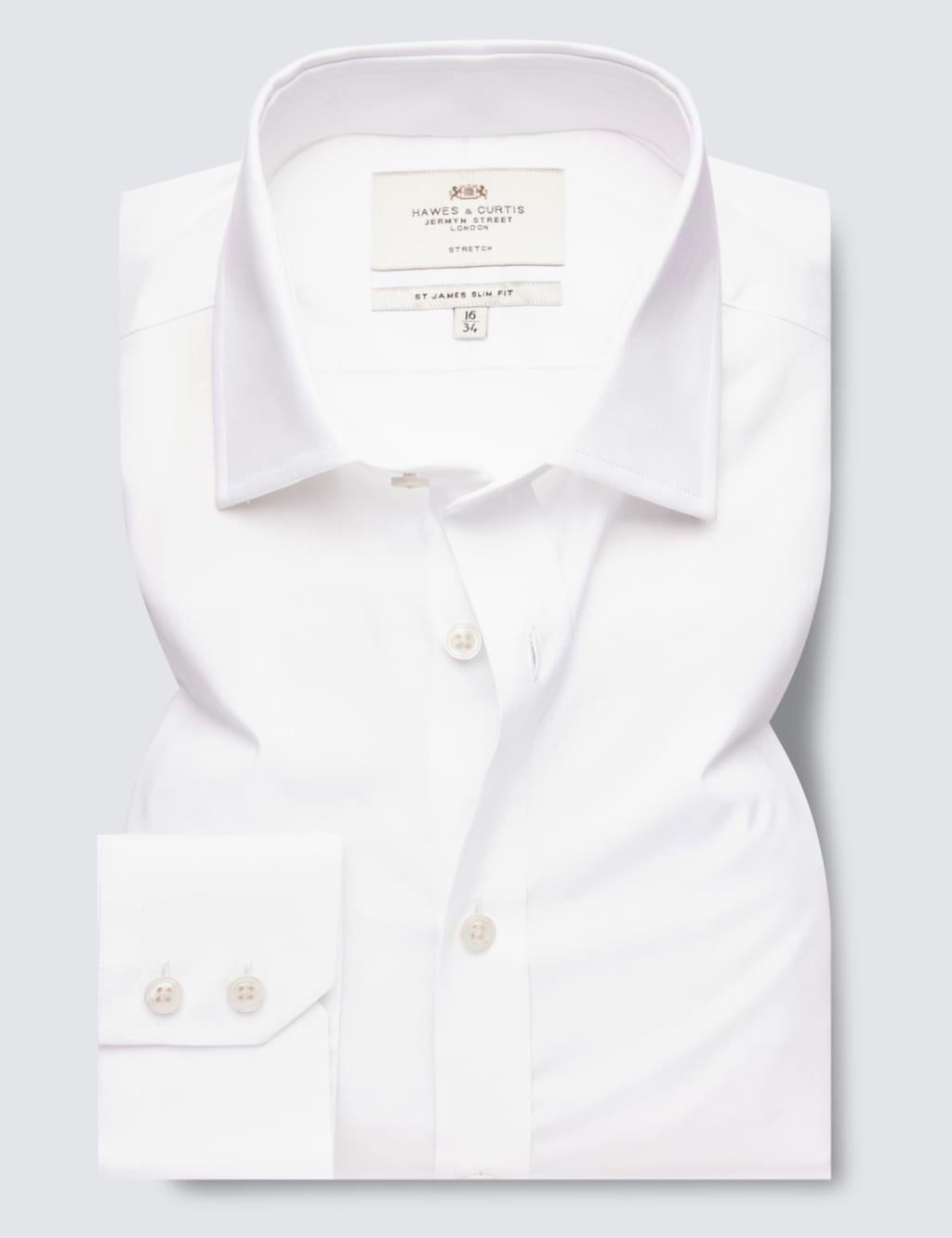 Regular Fit Cotton Rich Stretch Shirt Hawes and Curtis M S
