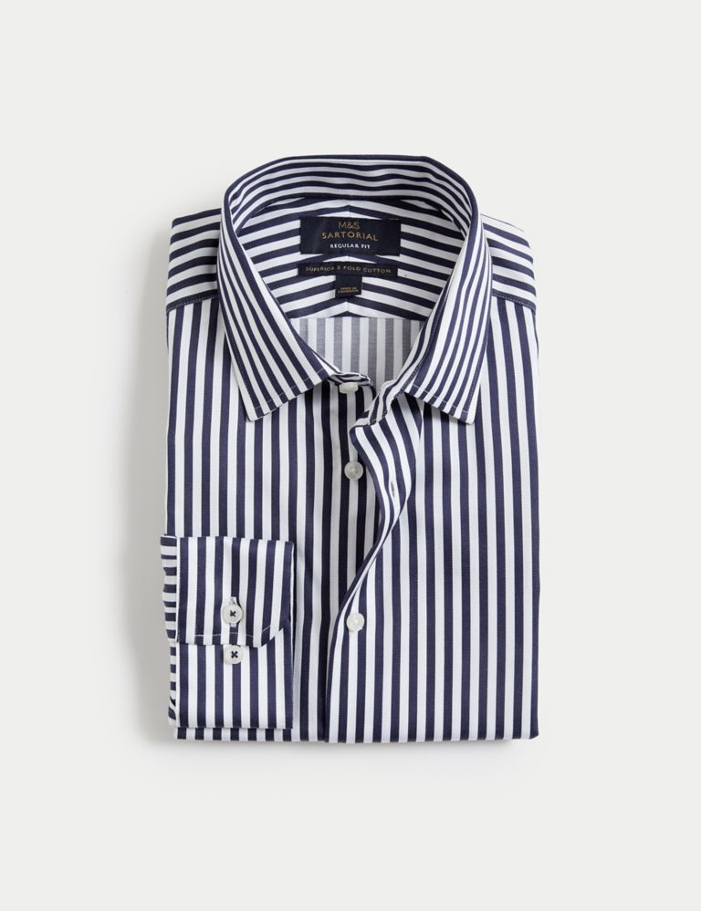 Regular Fit Easy Iron Luxury Cotton Bold Stripe Shirt 2 of 7