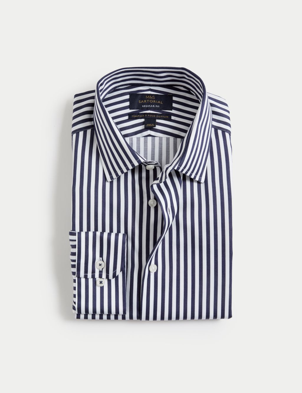 Regular Fit Easy Iron Luxury Cotton Bold Stripe Shirt 1 of 7