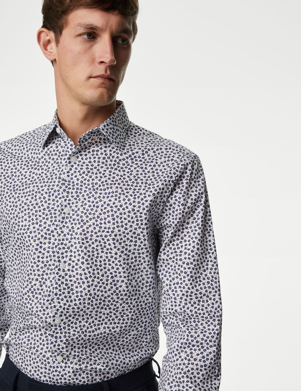 Regular Fit Easy Iron Pure Cotton Print Shirt | M&S Collection | M&S