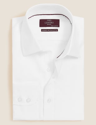 Regular Fit Easy Iron Pure Cotton Shirt | M&S Collection Luxury | M&S