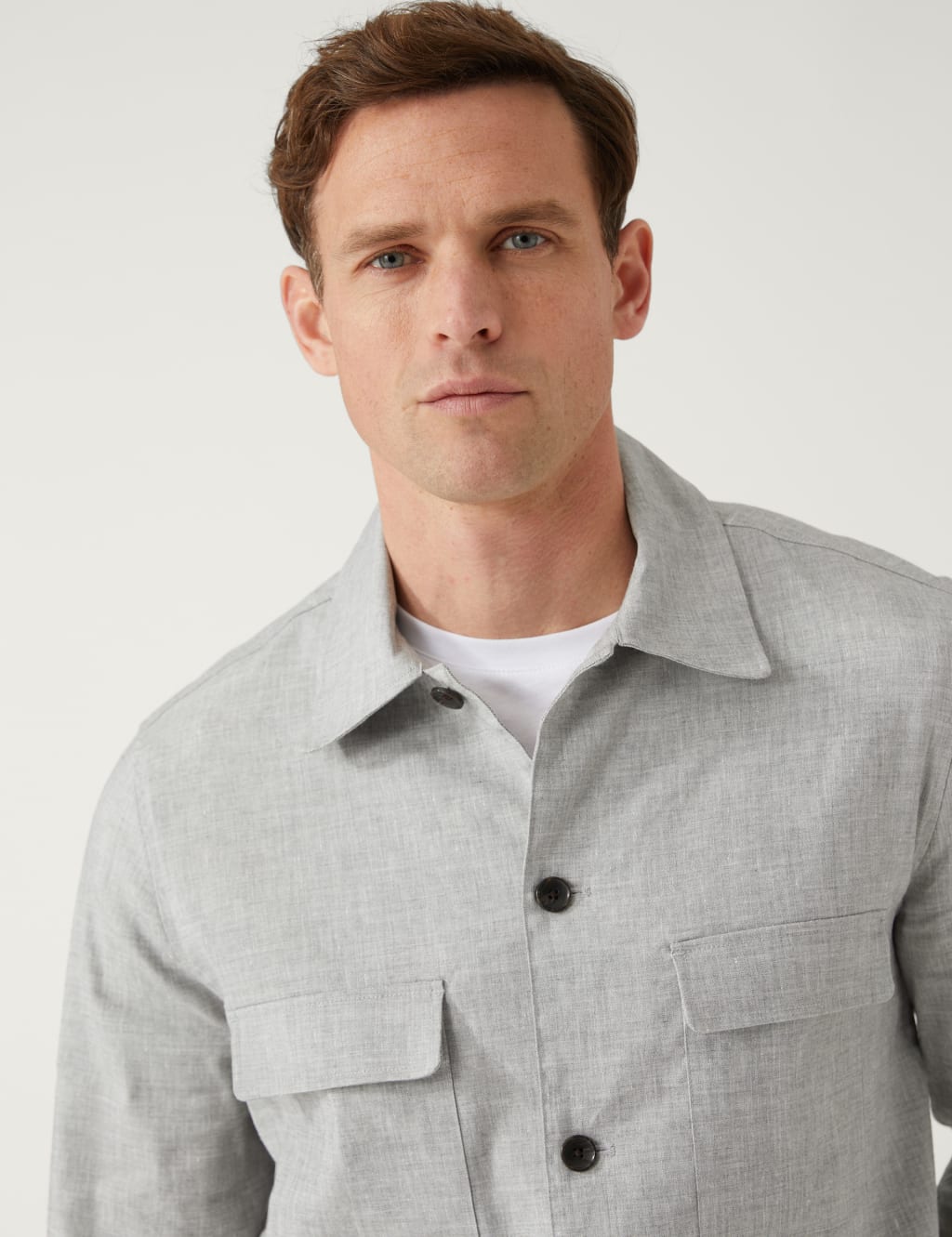Regular Fit Italian Linen Miracle™ Overshirt | M&S Collection | M&S