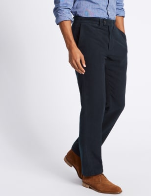 Regular Fit Italian Moleskin Trousers 