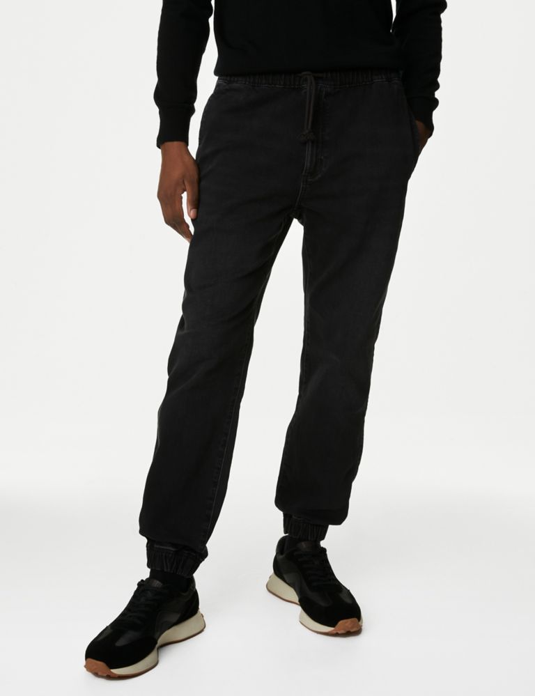 Regular Fit Jersey Cuffed Jogger Jeans 1 of 5
