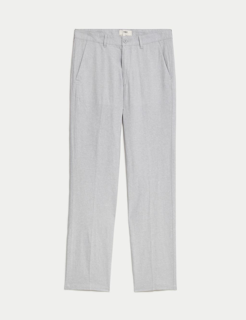 Regular Fit Linen Blend Chambray Stretch Chinos 1 of 6